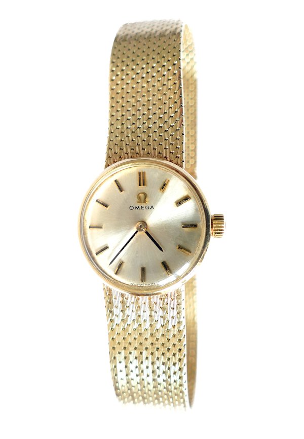 Omega 14K Gold Ladies Bracelet Watch 