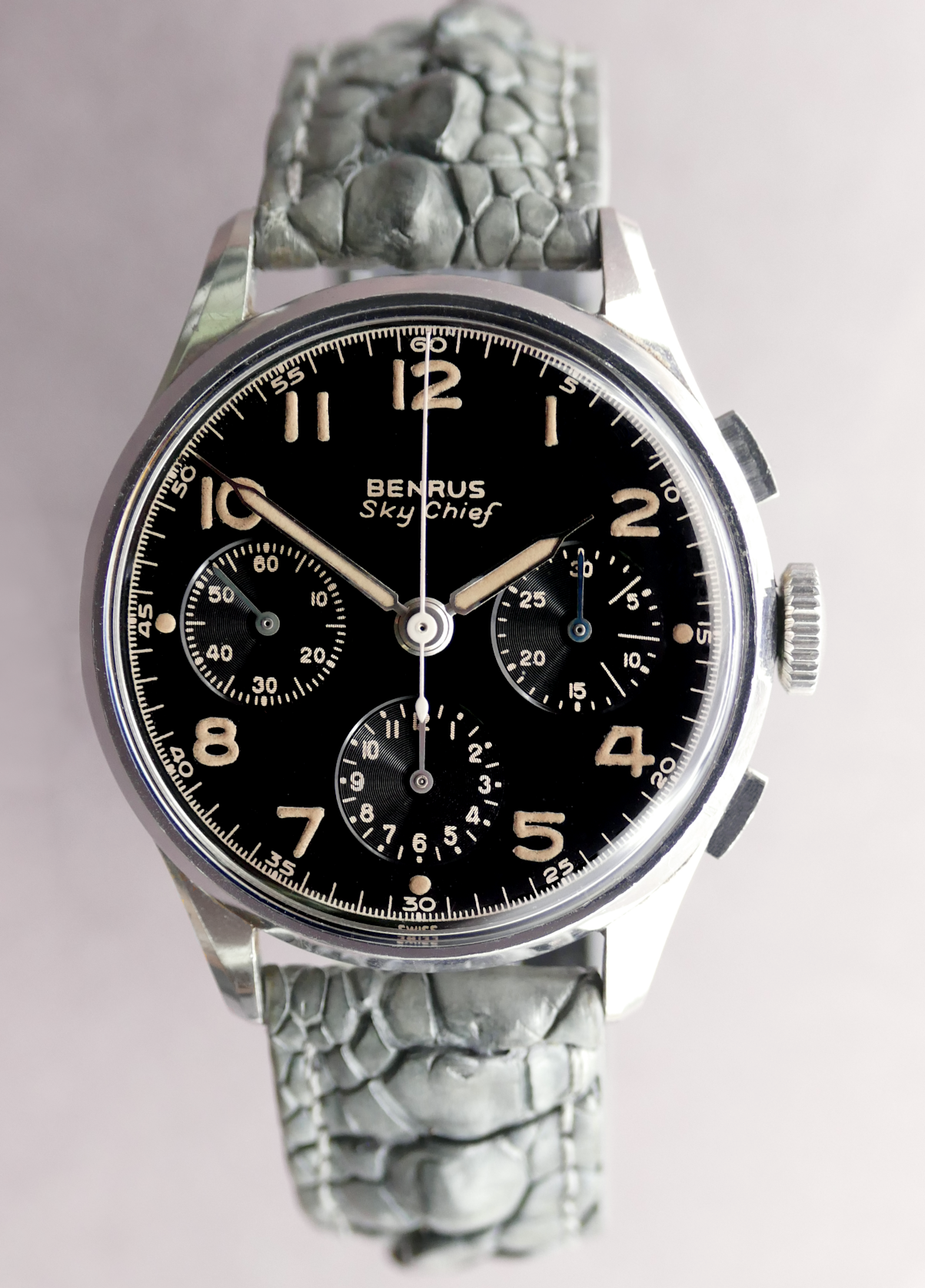 Benrus Sky Chief Steel in Steel with Valjoux 72 Movement - Farfo.com